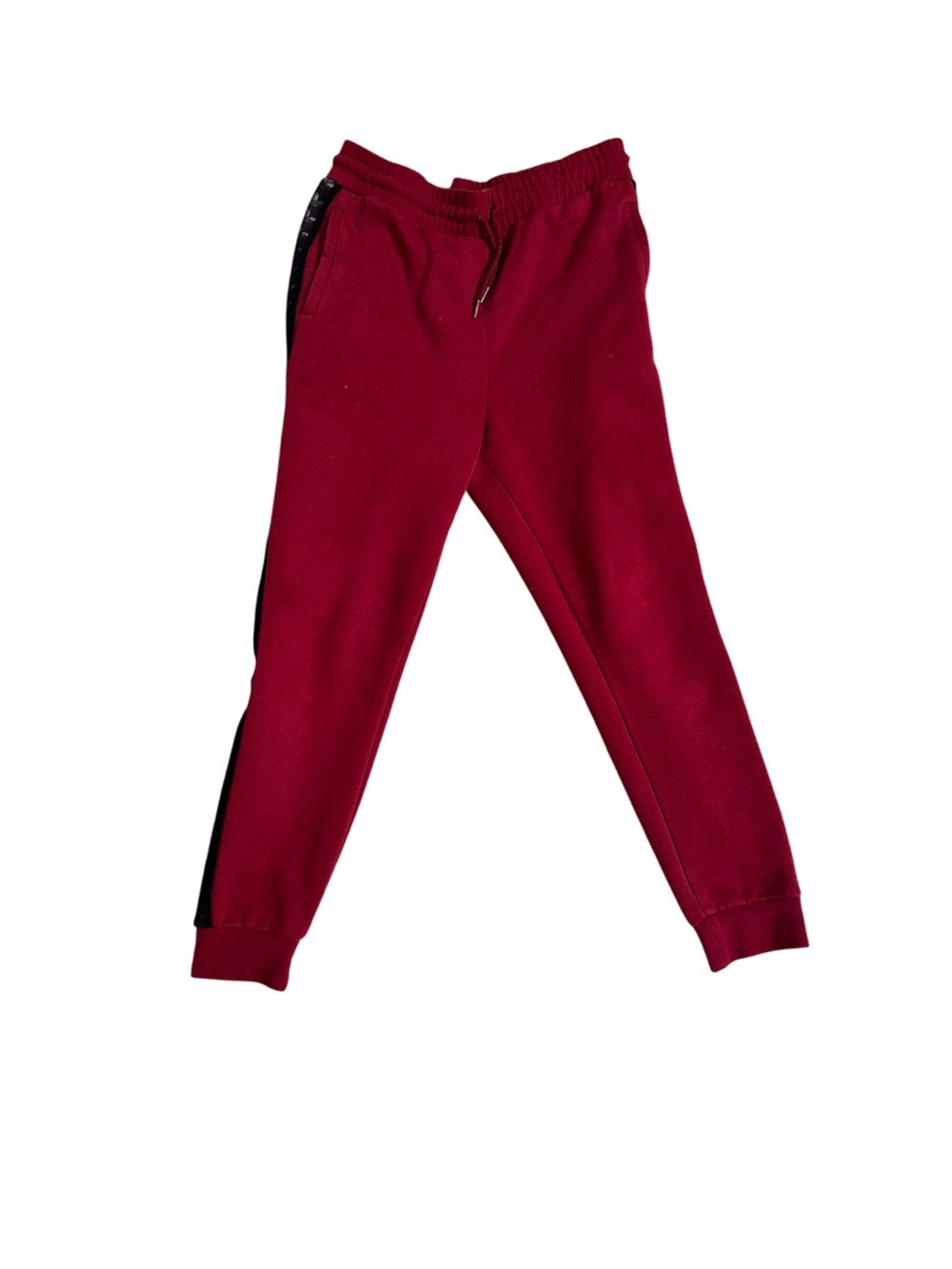 adidas Burgundy Joggers with Black Side Stripe
